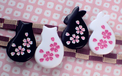 猫桜の帯留め | FourSeason雑貨テイストのアクセサリー屋さん