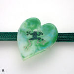 蛙リーフ帯留め色柄違いA 一点もの