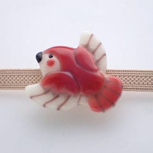 雀の帯留め色違い　一点もの