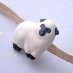 もこもこ羊の帯留め黒　旧型